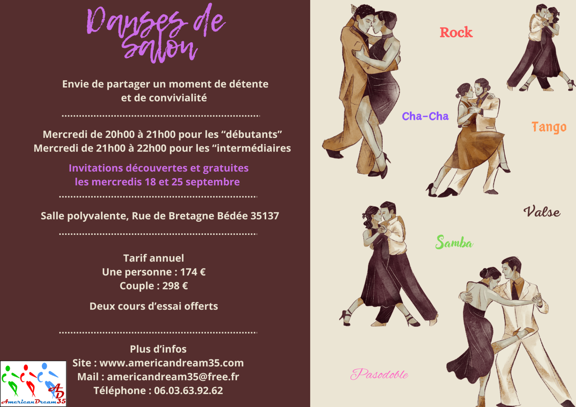 Affiche porte ouverte danses de salon 2024 2025