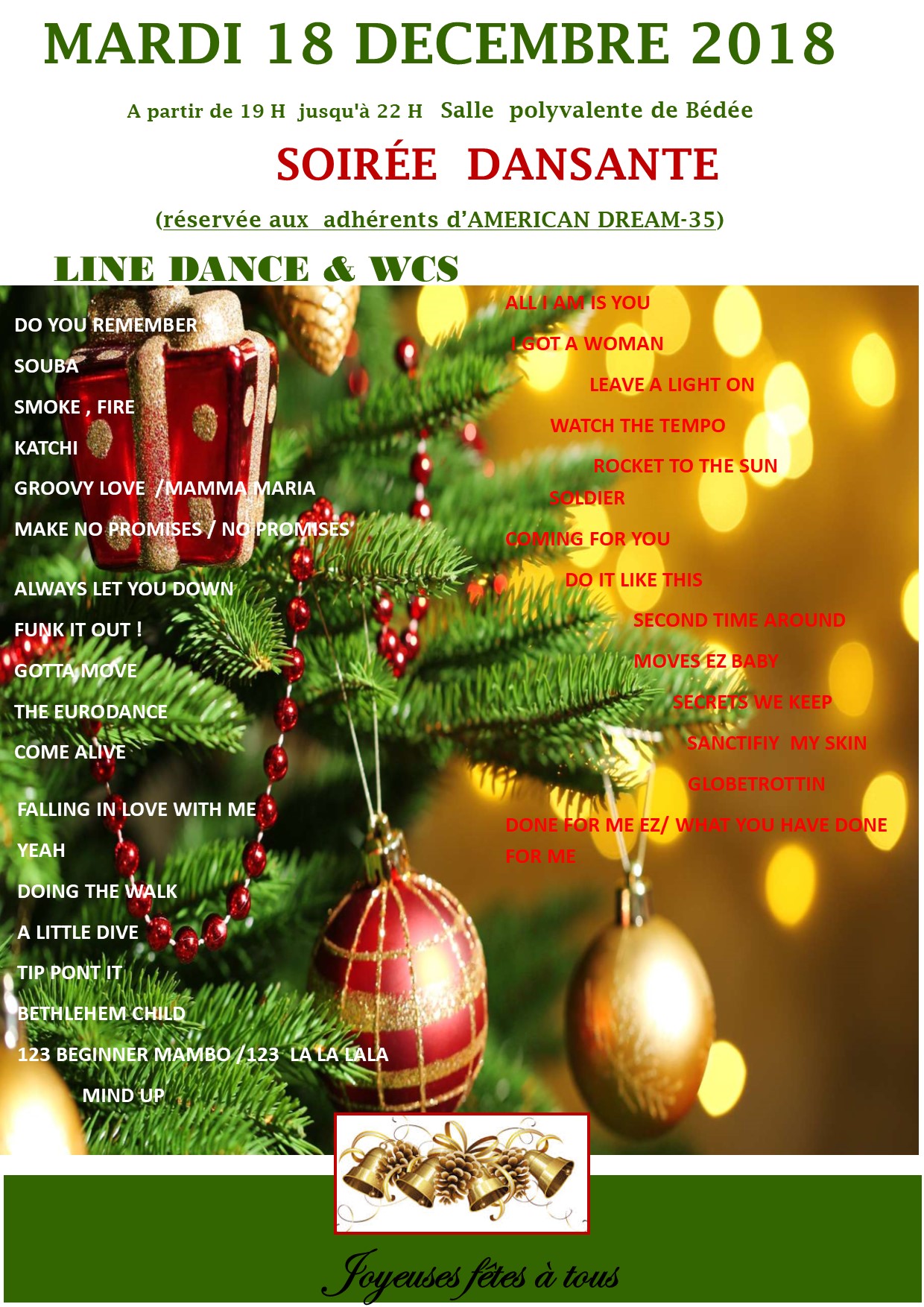 Playlist soiree dansante noel 18 12 2018