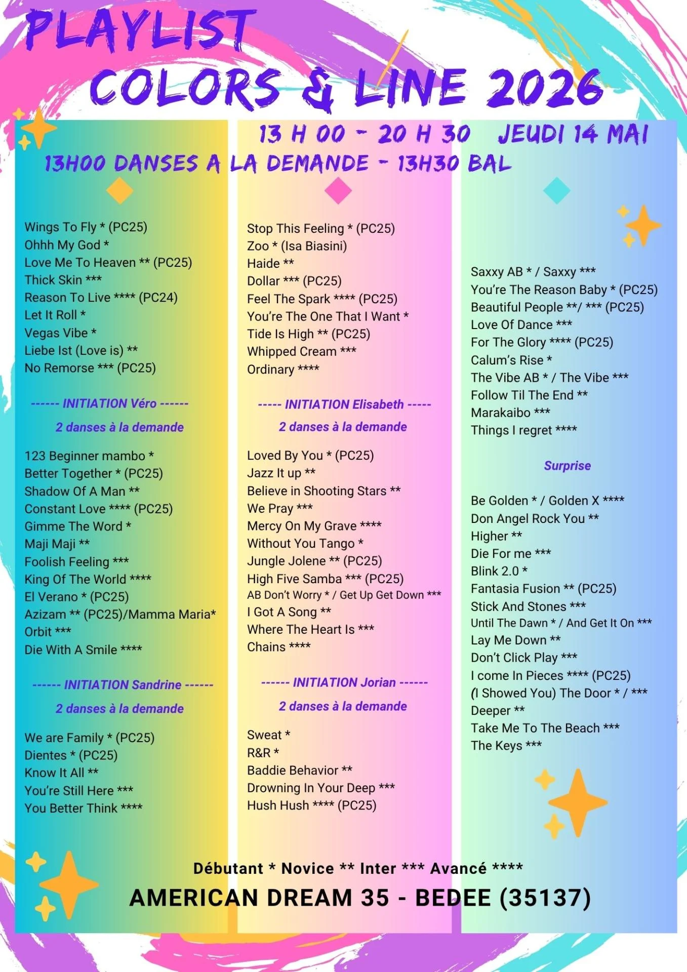 Playlist colors line 2026